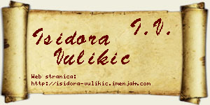 Isidora Vulikić vizit kartica